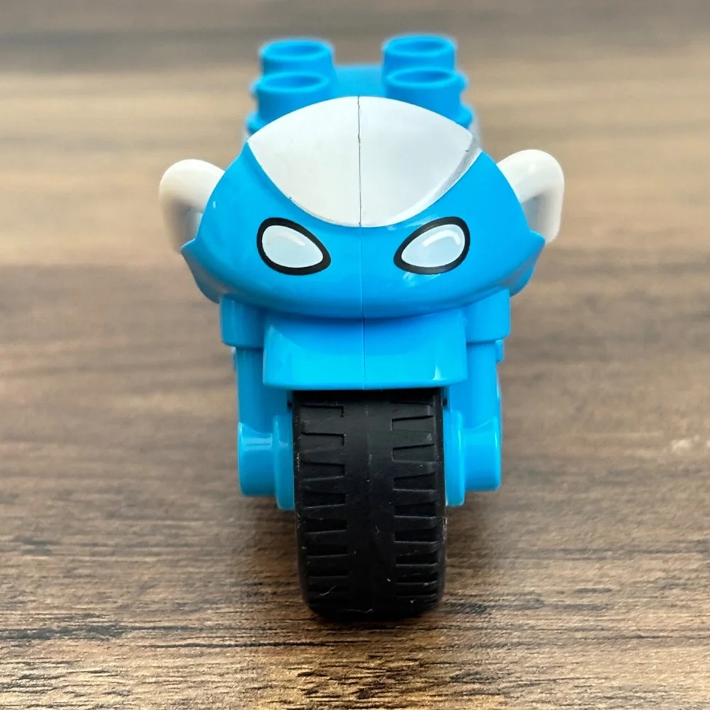 LEGO Duplo Blue White Motorcycle Vehicle Police Pizzeria Replacement Piece Toy